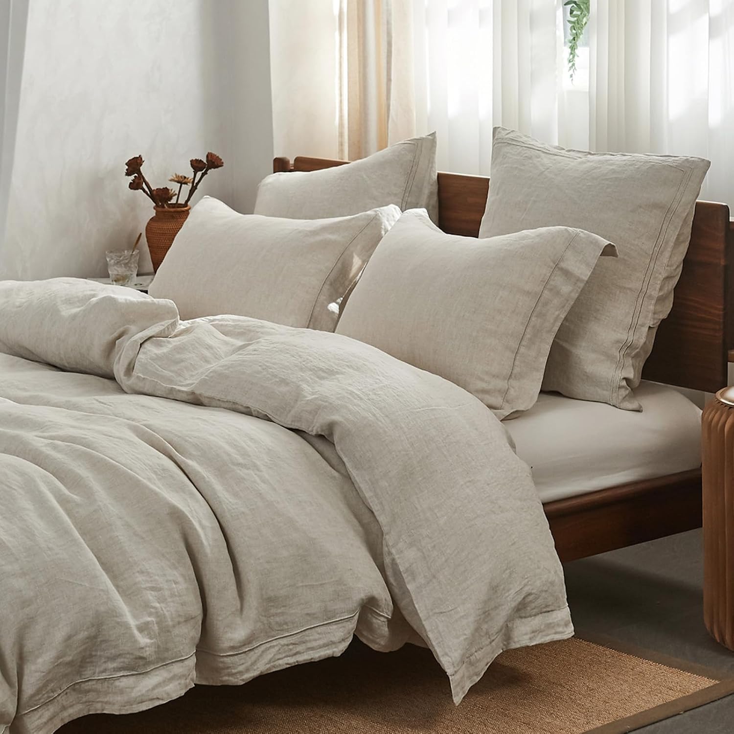 Linen Duvet Cover - Pure Washed Linen Duvet Cover Set