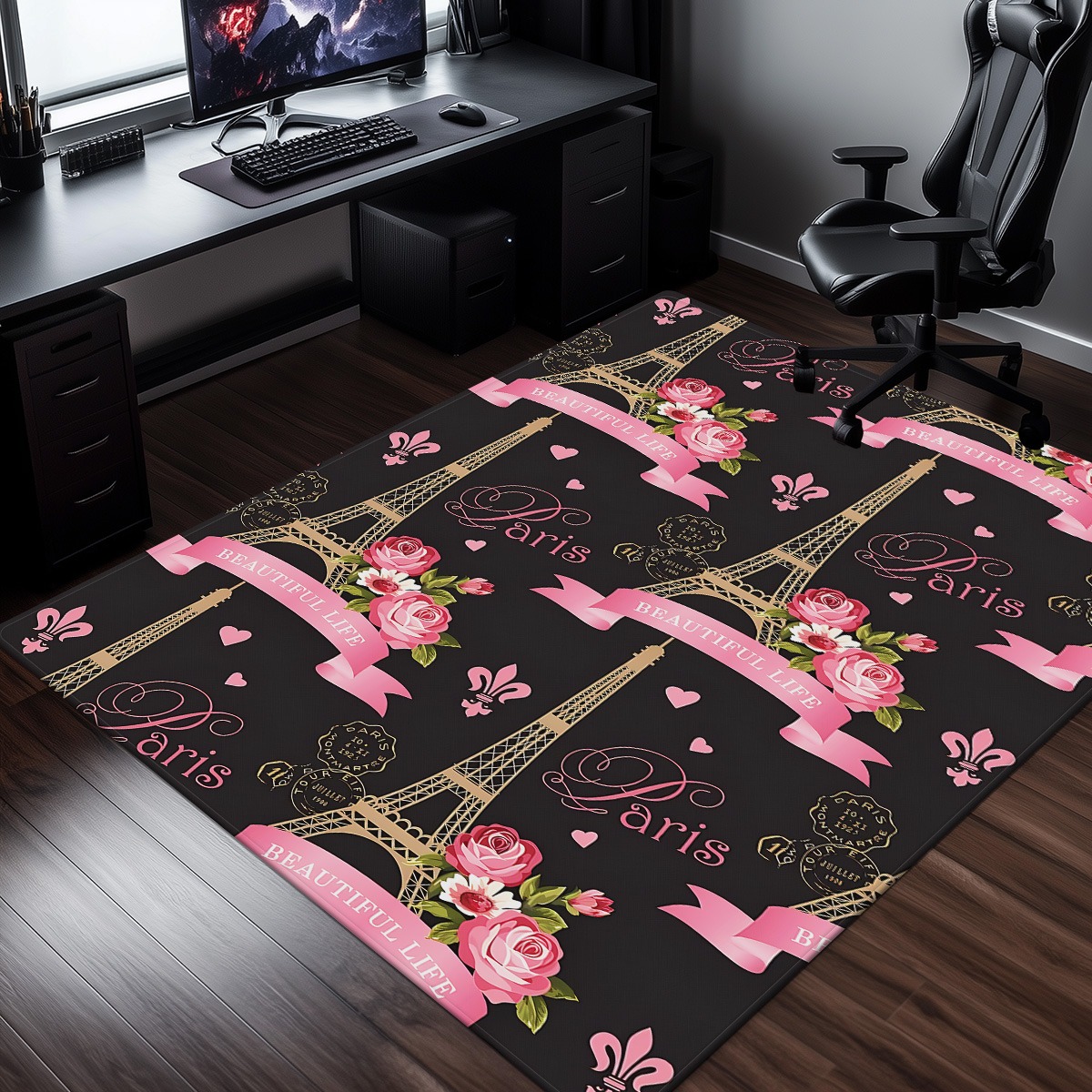 Home Textiles Paris - Paris Eiffel Tower Rose Pink Crystal