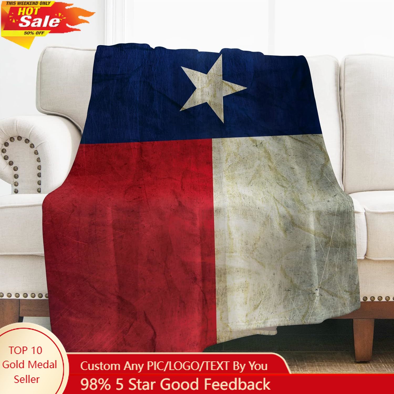 Home Textiles Towel - Levens Texas Flag Throw Blanket Gifts