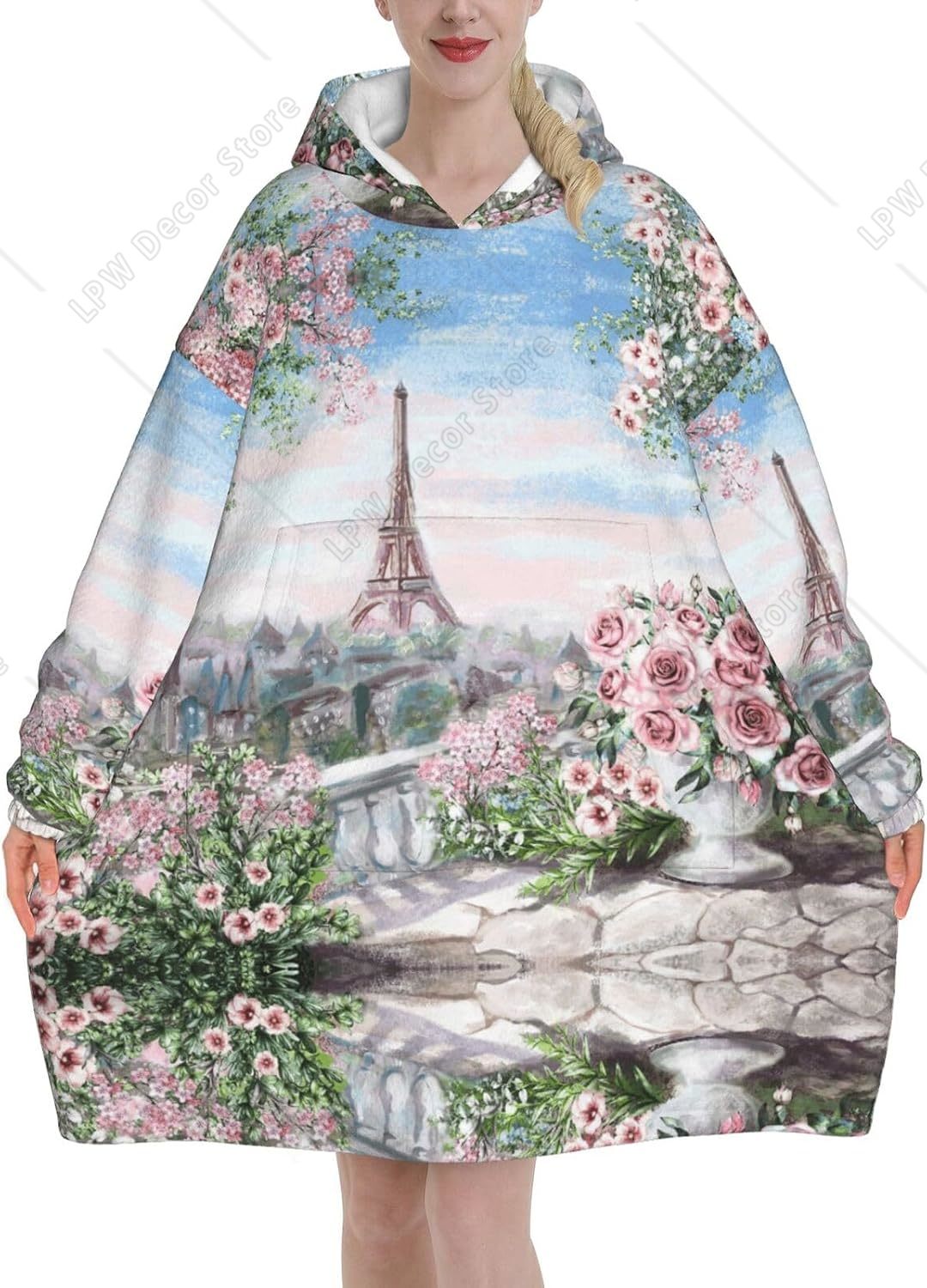Home Textiles Paris - Tower Paris Print Blanket Hoodies For