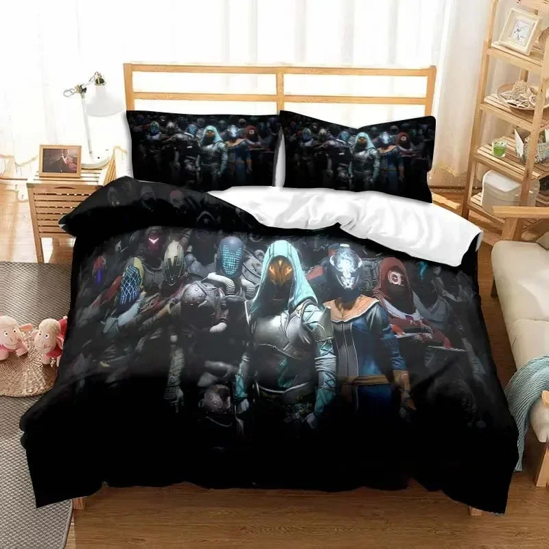 Linen Duvet Cover - Game Destiny Printed Bed Set Duvet