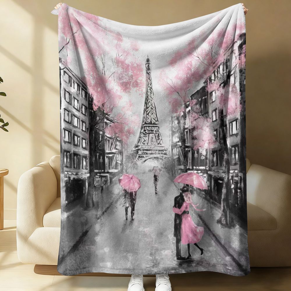 Home Textiles Paris - Paris Rainy Day Romantic Flannel Fleece