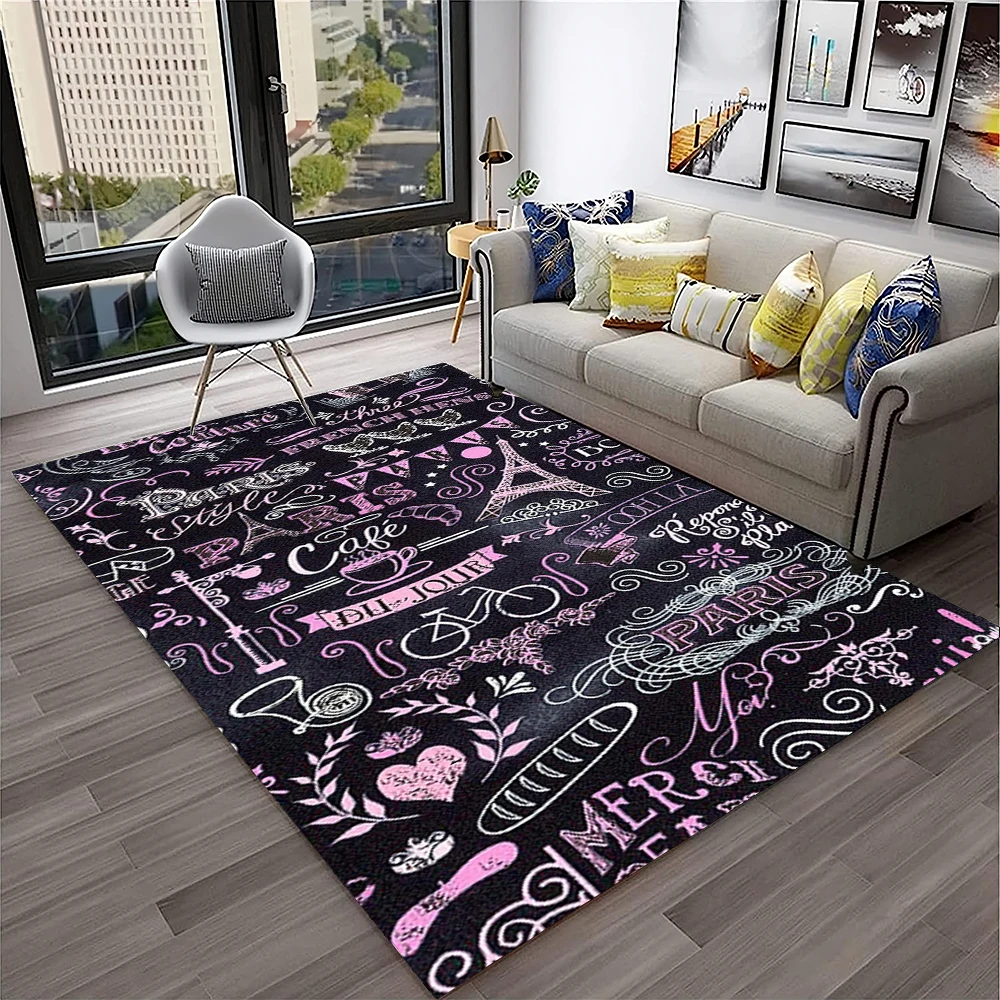 Home Textiles Paris - France Paris Eiffel Tower Retro Carpet