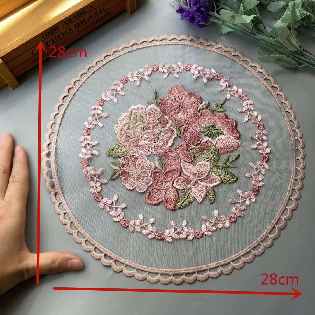 28*28 Cm Màu Hồng Phối Ren Hoa - đánh giá và giá Home Textiles Towel
