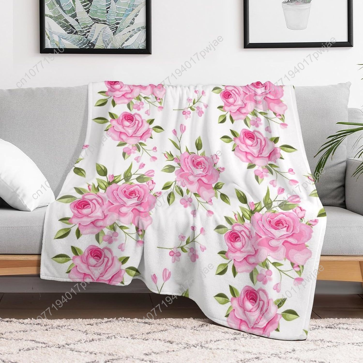 Pink Flower Throw Blanket Flor - đánh giá và giá Home Textiles Towel