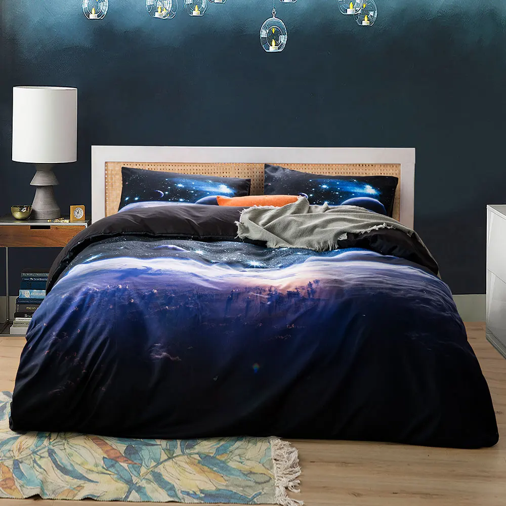 Không Gian Ngôi Sao 3d Galaxy  - đánh giá và giá Linen Duvet Cover
