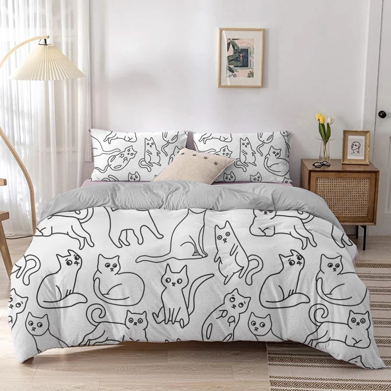 Mèo Hoạt Hình Túi Đựng Chăn Mà - đánh giá và giá Linen Duvet Cover