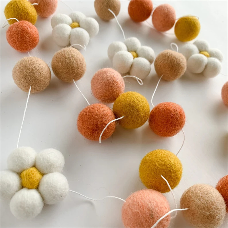 Ins Wool Felt Balls Daisy Flow - đánh giá và giá Home Textiles Fabric