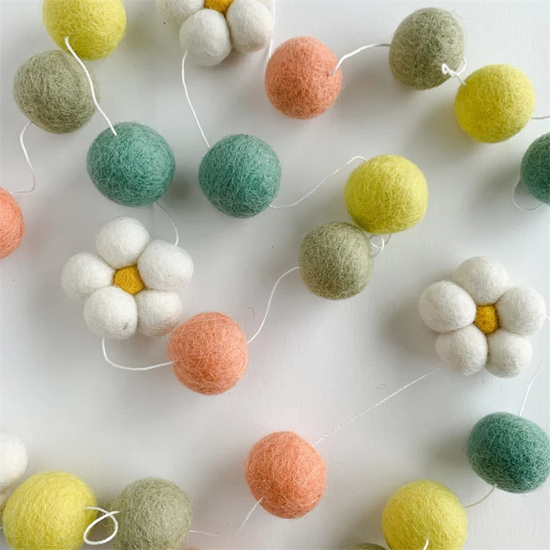 Ins Wool Felt Balls Daisy Flow - đánh giá và giá Home Textiles Fabric