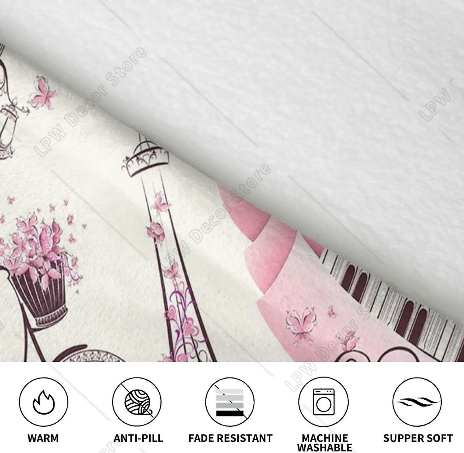 Paris Tower Flower Print Blank - đánh giá và giá Home Textiles Paris