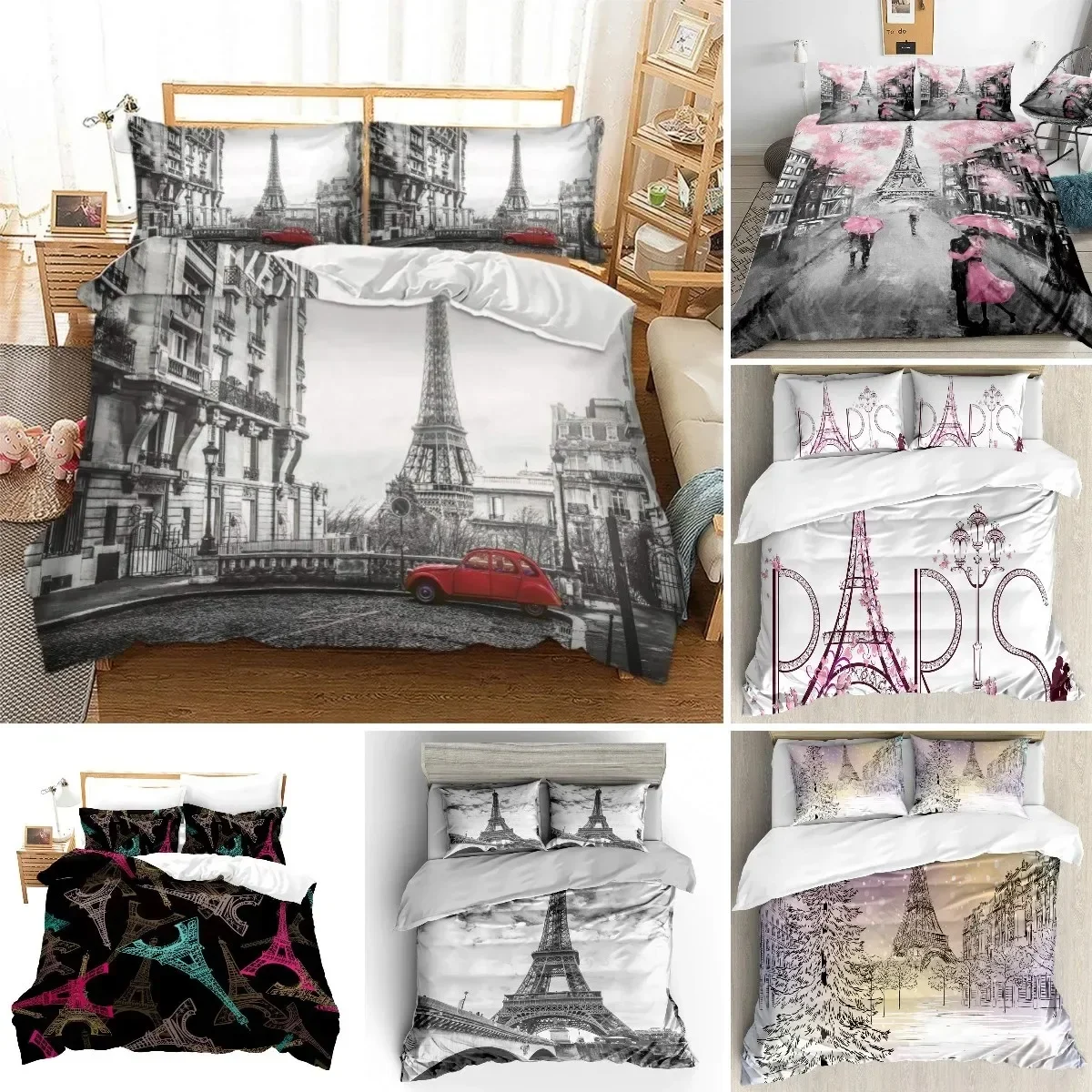 Eiffel Tower Paris Theme Comfo - đánh giá và giá Home Textiles Paris