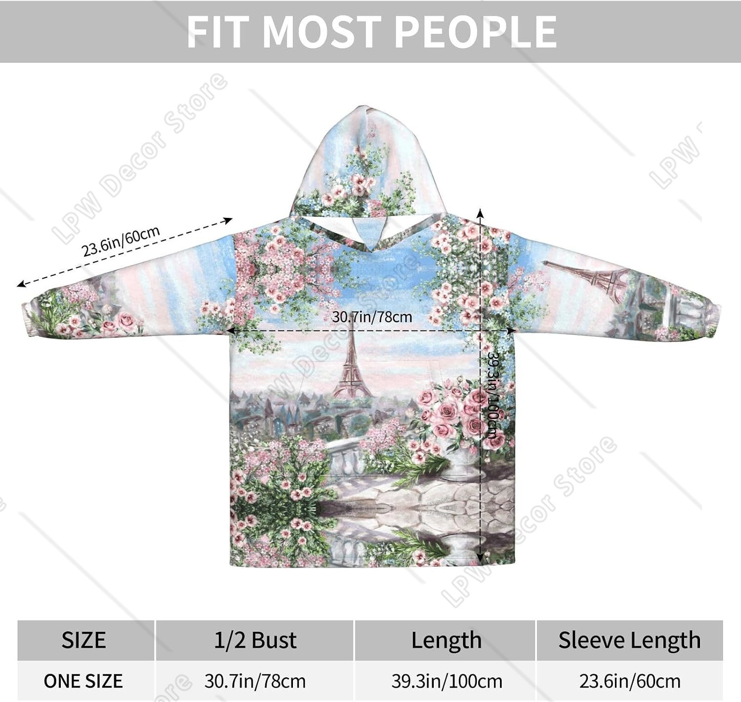 Tower Paris Print Blanket Hood - đánh giá và giá Home Textiles Paris