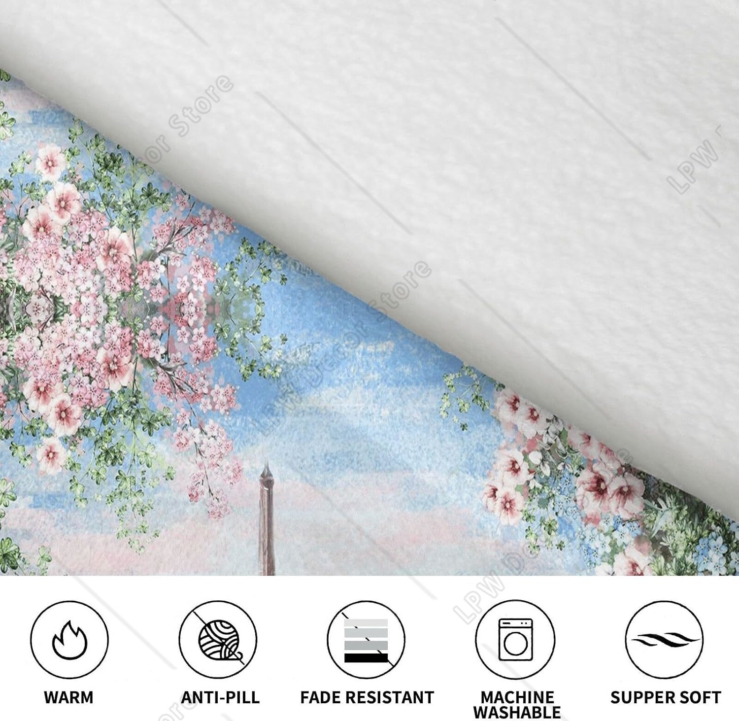 Tower Paris Print Blanket Hood - đánh giá và giá Home Textiles Paris
