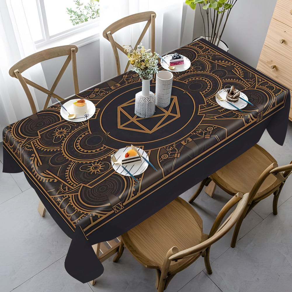 Steampunk Black Golden Gear Pa - đánh giá và giá Home Textiles Fabric