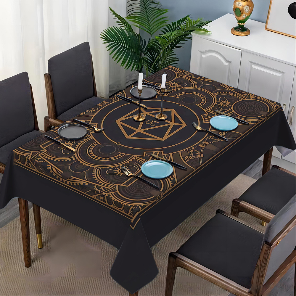 Steampunk Black Golden Gear Pa - đánh giá và giá Home Textiles Fabric