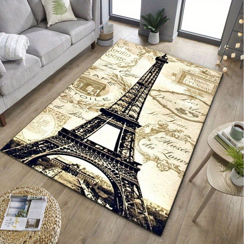 Eiffel Tower Paris Themed Rug  - đánh giá và giá Home Textiles Paris