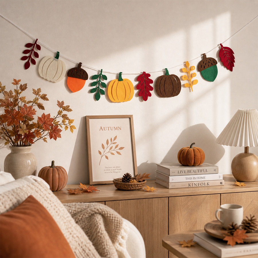 Autumn Pumpkin Leaves Flag Har - đánh giá và giá Home Textiles Fabric