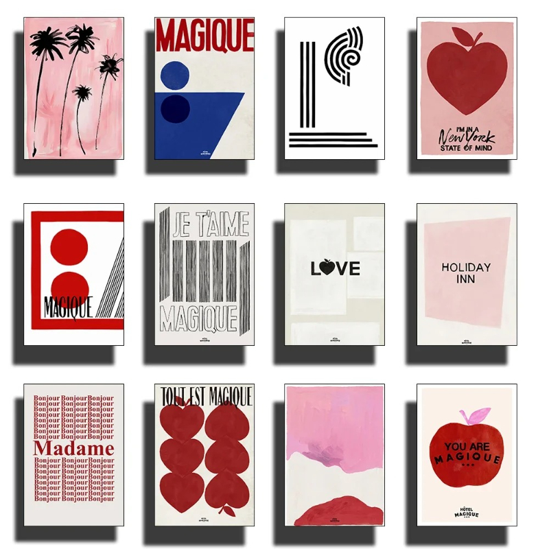 Modern Nordic Retro Art Red Lo - đánh giá và giá Home Textiles France