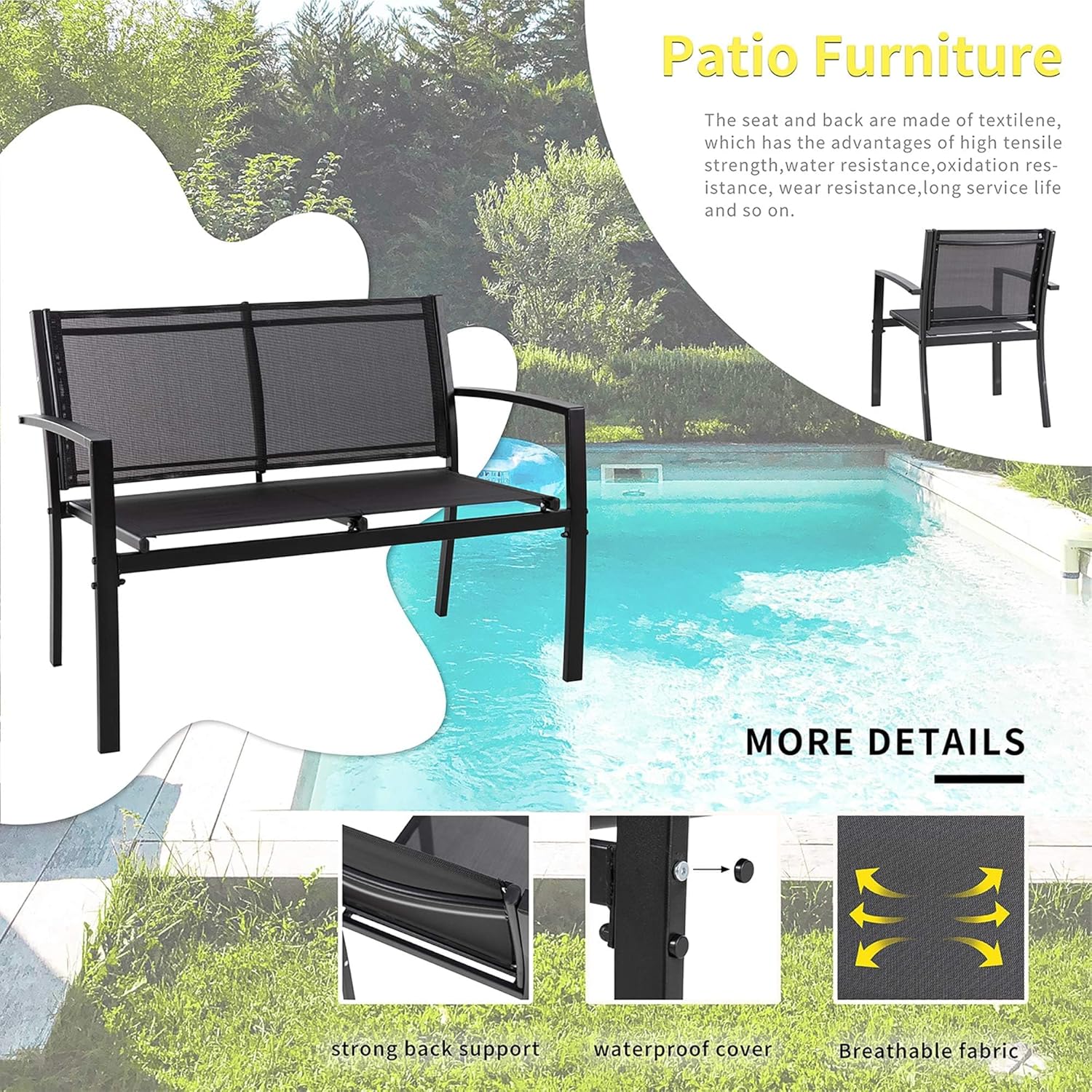 Black all-weather textile fabr - đánh giá và giá Home Textiles Fabric