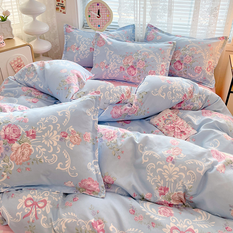 4pc Pastoral Bedding Set Soft  - đánh giá và giá Linen Duvet Cover
