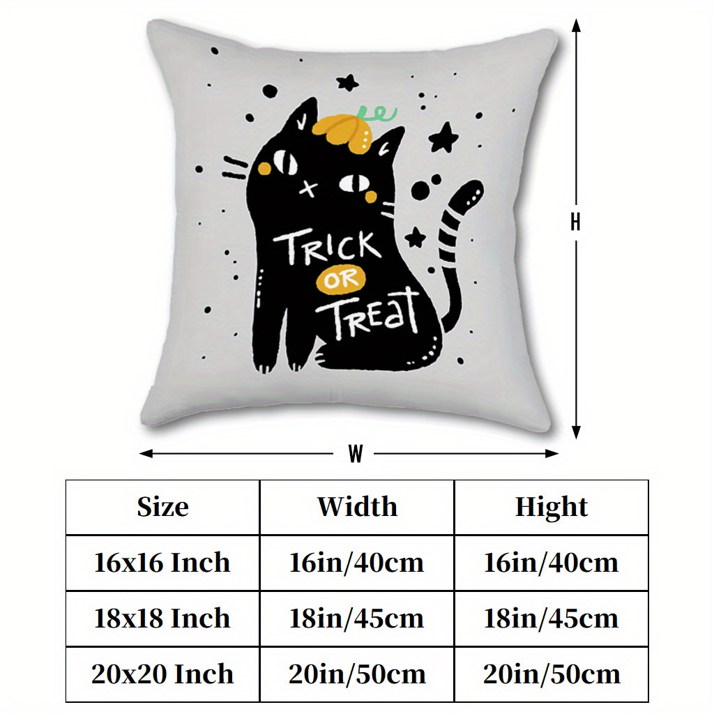 1pc Trick or Treat Black Cat H - đánh giá và giá Pillow Cover 20X20