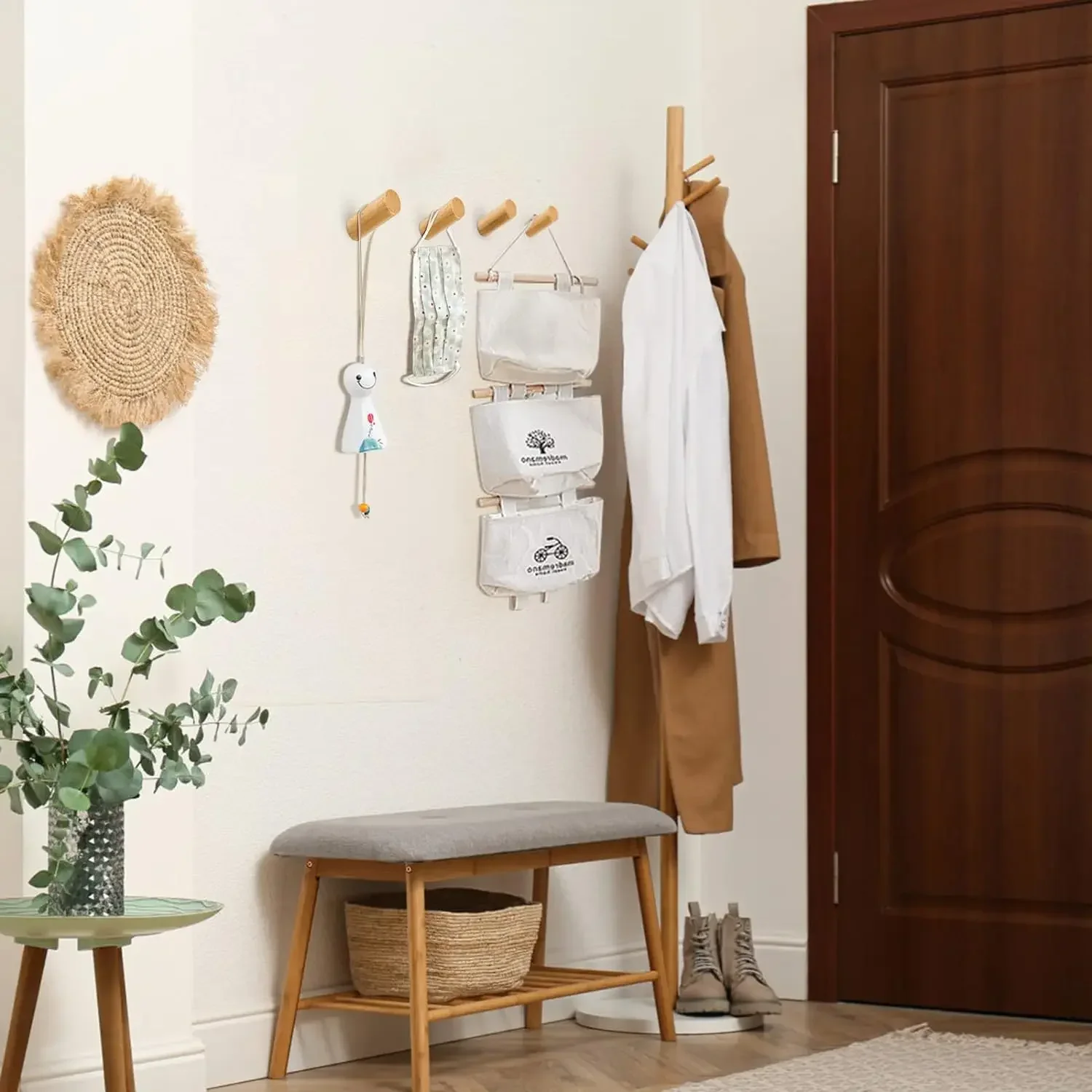 Wall Mounted Wooden Hooks for  - đánh giá và giá Home Textiles Towel