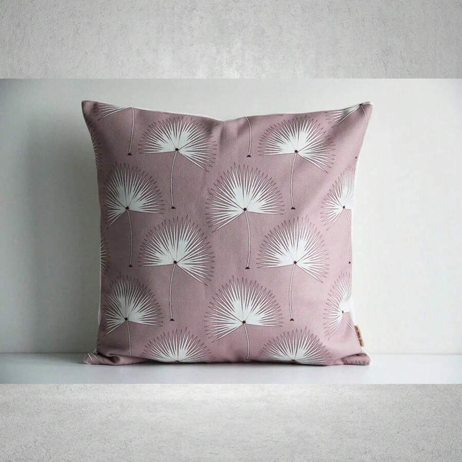 Blue Palm Leaf Print Square De - đánh giá và giá Pillow Cover 20X20